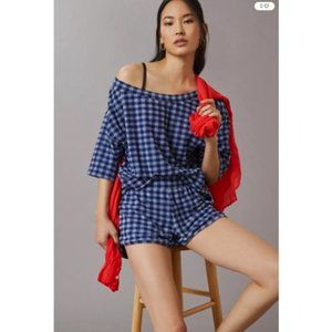 NWT - Anthropologie Daily Practice Blue Motif The Barsa Set - XL